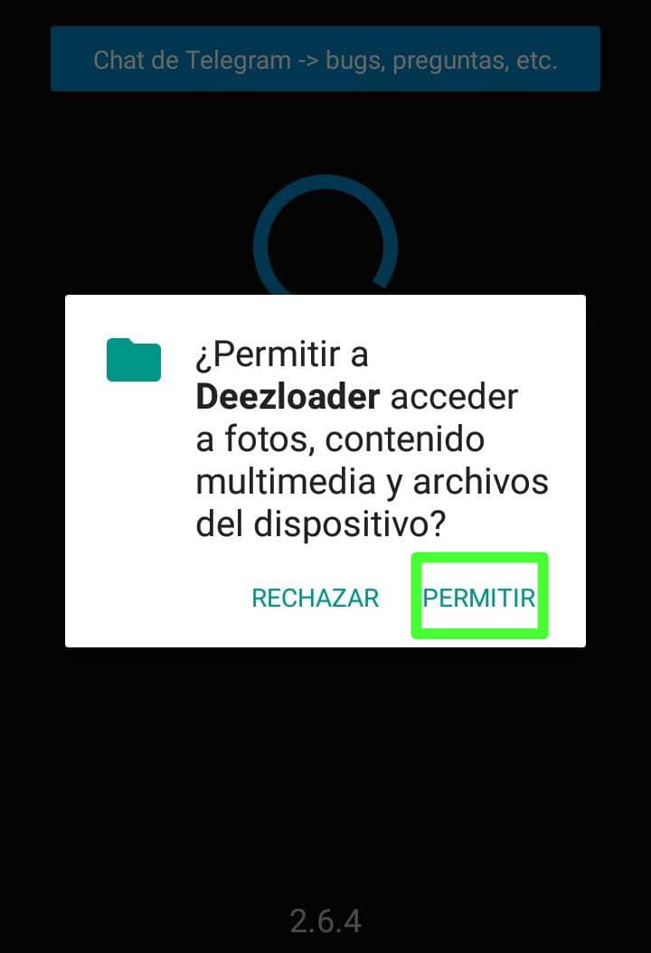 Permitir acceso multimedia Deezloader