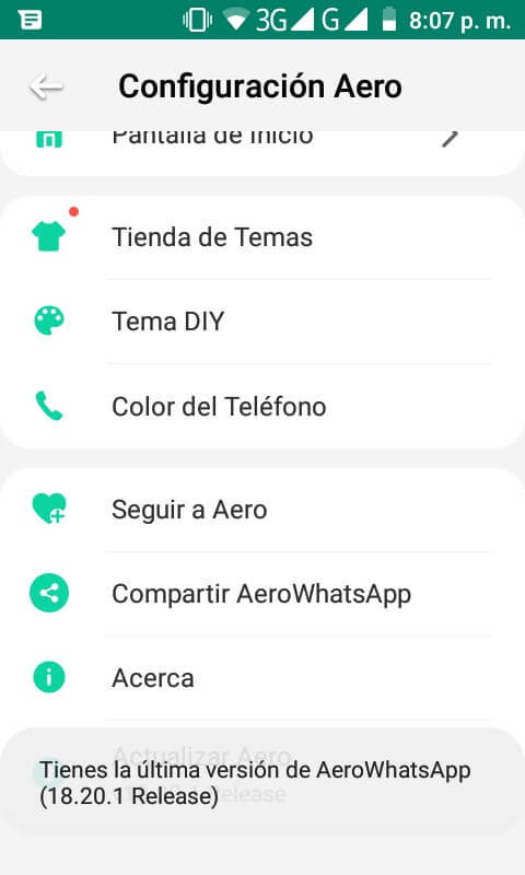 El WhatsApp Aero está actualizado