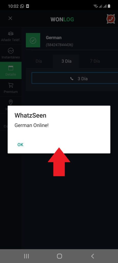 ¿Cómo enterarte de que un contacto se conecta en WhatsApp con WhatzSeen?