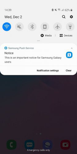 Samsung push service